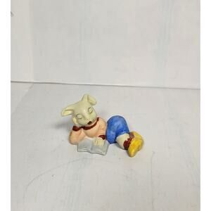 Vintage Bunny Sleeping With a Book Figurine Japan